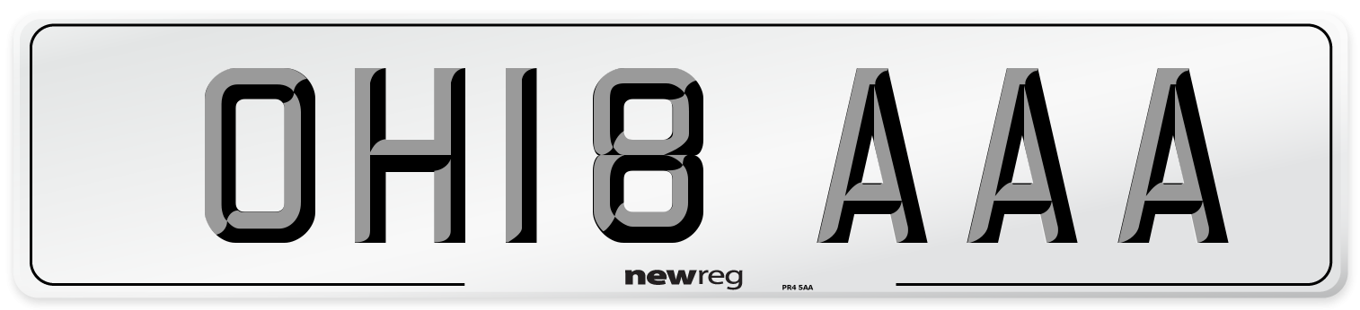OH18 AAA Number Plate from New Reg